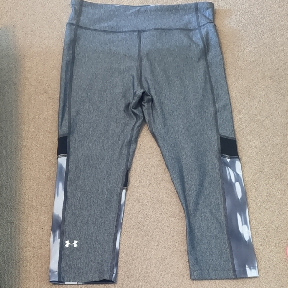 Under Armour Gray and Black Compression Leggings